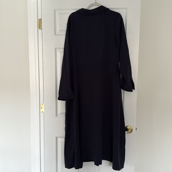 NEW- Nordstrom Navy Blue Wrap Front Maxi Dress - Picture 12 of 15